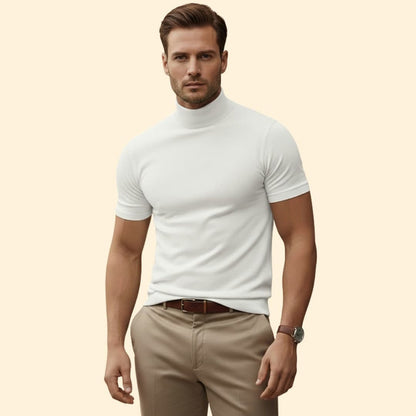 Short-sleeve mock neck tee for men | Caelan -12