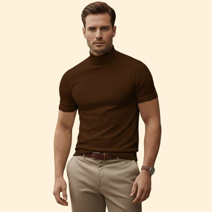 Short-sleeve mock neck tee for men | Caelan -8