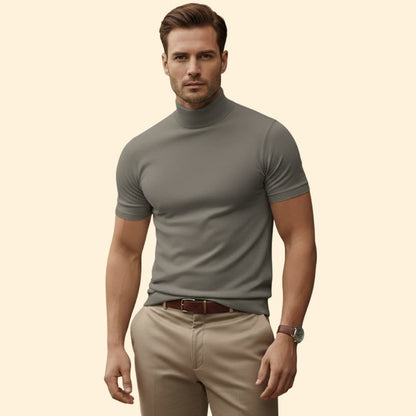 Short-sleeve mock neck tee for men | Caelan -10