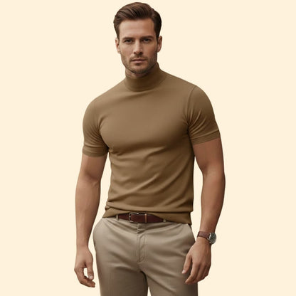 Short-sleeve mock neck tee for men | Caelan -11