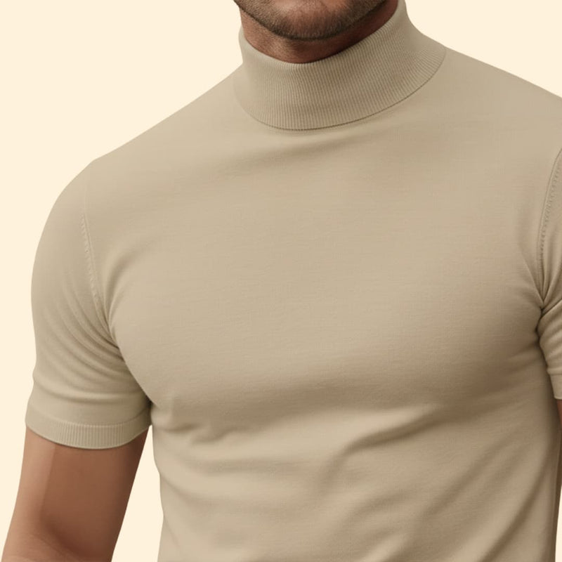 Short-sleeve mock neck tee for men | Caelan -7
