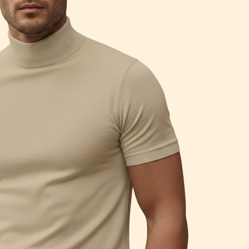 Short-sleeve mock neck tee for men | Caelan -6