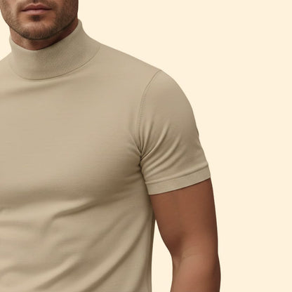 Short-sleeve mock neck tee for men | Caelan -6