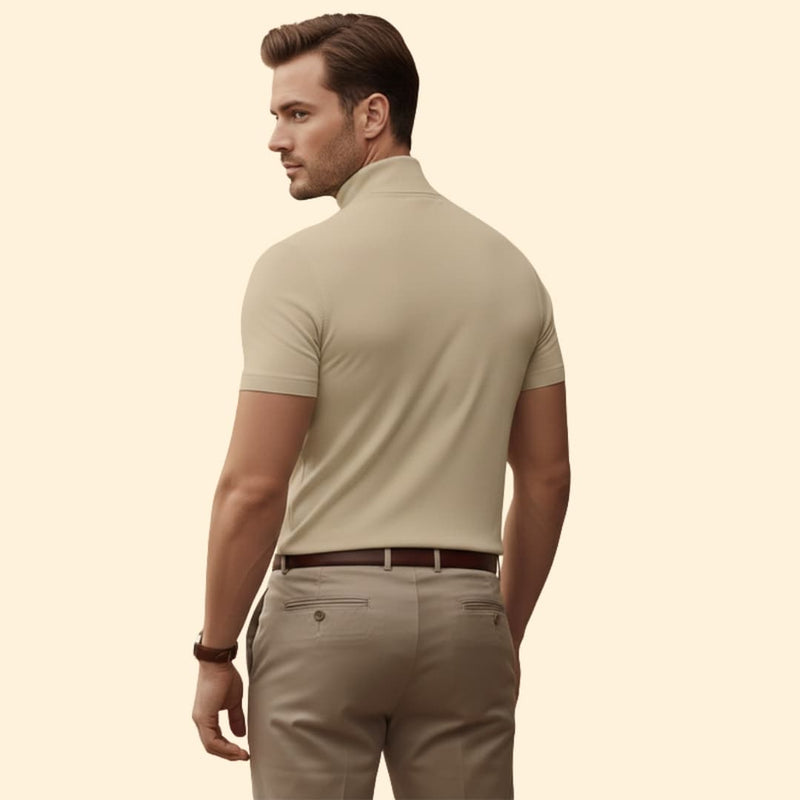 Short-sleeve mock neck tee for men | Caelan -5