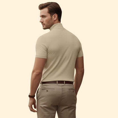Short-sleeve mock neck tee for men | Caelan -5