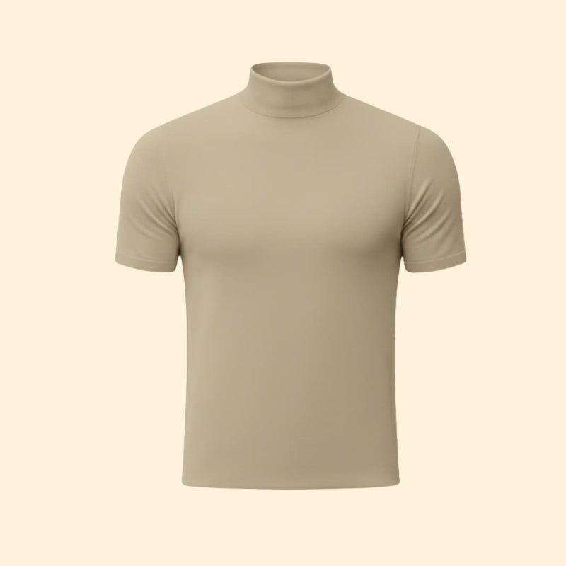 Short-sleeve mock neck tee for men | Caelan -1