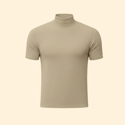 Short-sleeve mock neck tee for men | Caelan -1