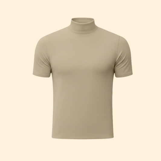 Short-sleeve mock neck tee for men | Caelan -1