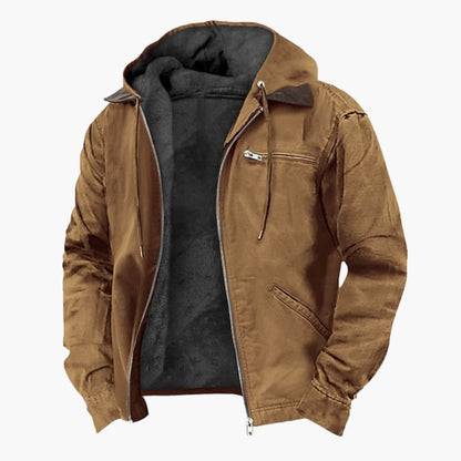 Hooded outdoor zip-pocket jacket for men -2