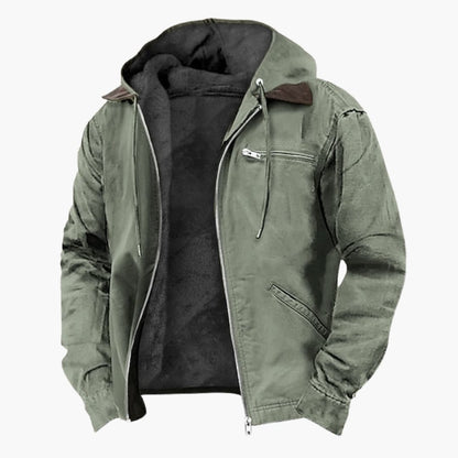 Hooded outdoor zip-pocket jacket for men -3