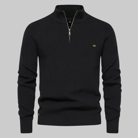 Half-zip stand-collar knit jumper for men | Dorian -1