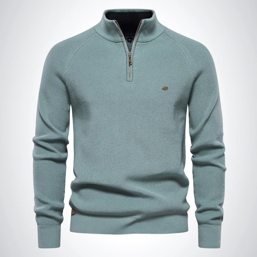 Half-zip stand-collar knit jumper for men | Dorian -3