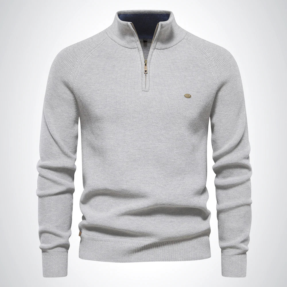 Half-zip stand-collar knit jumper for men | Dorian -4