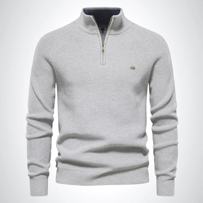 Half-zip stand-collar knit jumper for men | Dorian -4