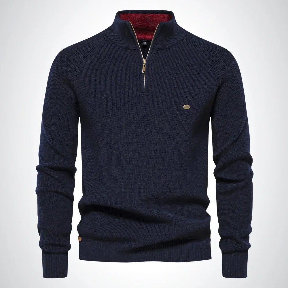 Half-zip stand-collar knit jumper for men | Dorian -5