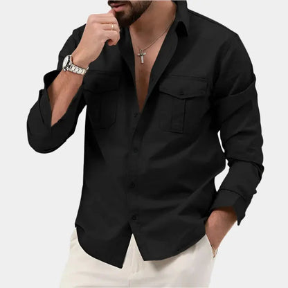 Evening Casual long sleeve button-up shirt for men | Carter
