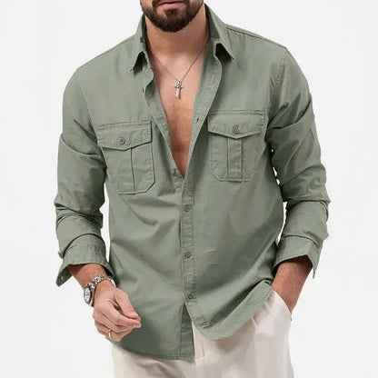 Evening Casual long sleeve button-up shirt for men | Carter