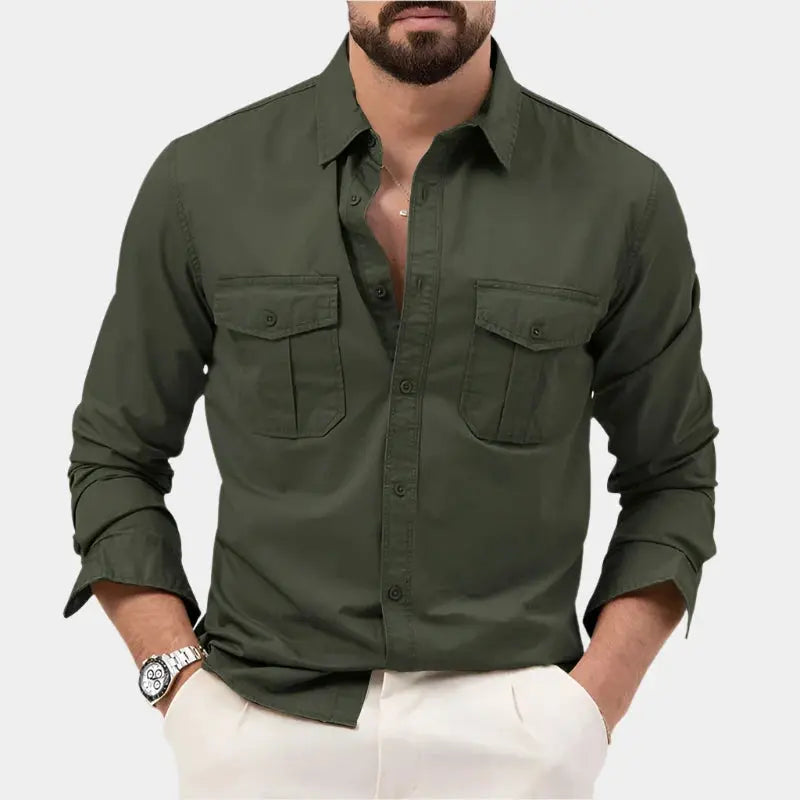 Evening Casual long sleeve button-up shirt for men | Carter