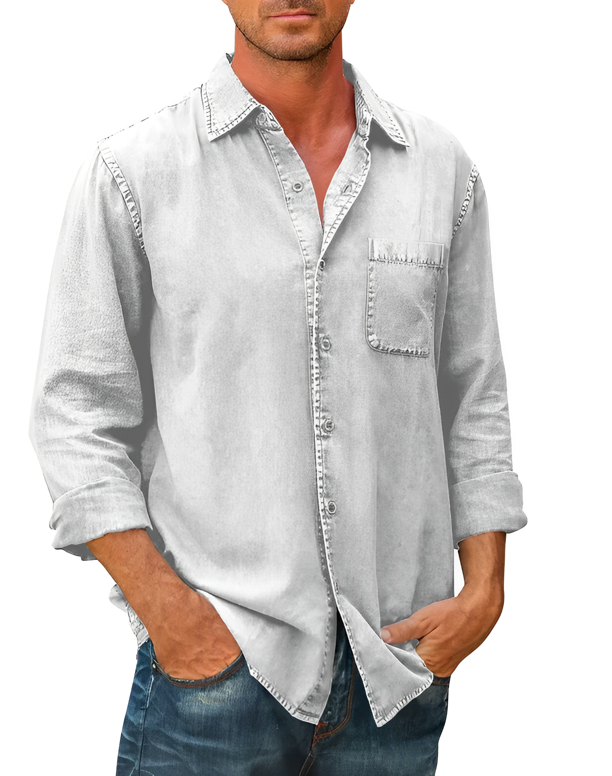 Everyday Long sleeve denim shirt for men | Mason