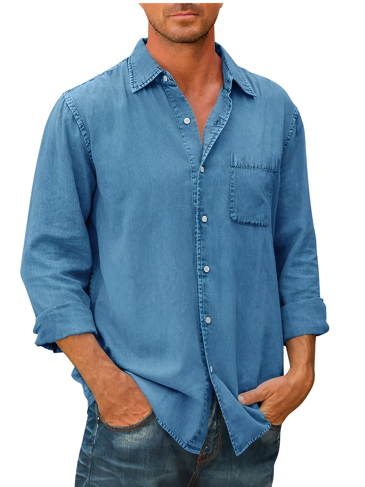 Everyday Long sleeve denim shirt for men | Mason