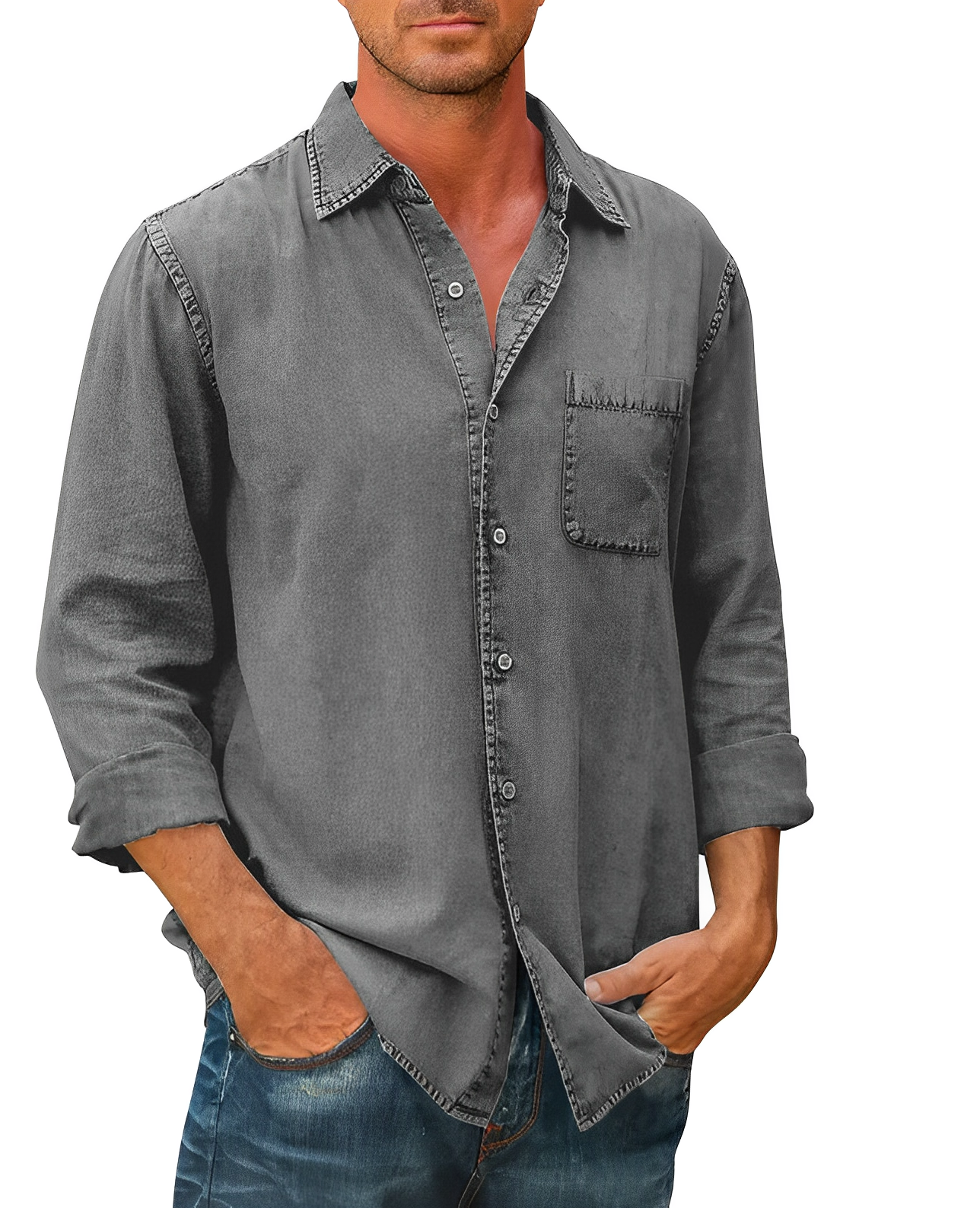 Everyday Long sleeve denim shirt for men | Mason