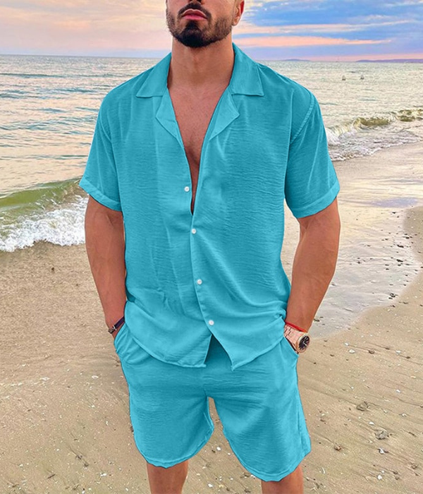 Woven Summer short sleeve set for men | Eden