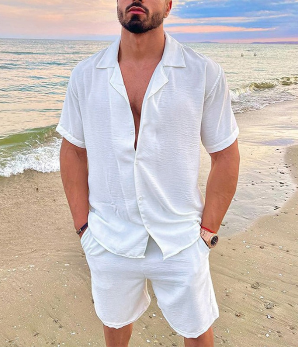 Woven Summer short sleeve set for men | Eden