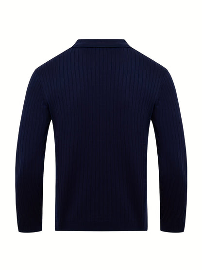 Classic V-neck knit everyday jumper for men -9