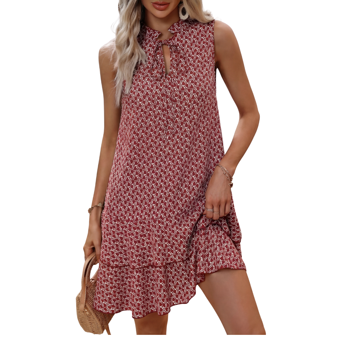 Bohemian printed strappy midi dress for women | Naomi -2