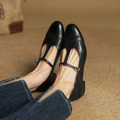 Classic genuine leather ballet flats for women | Graneth -21