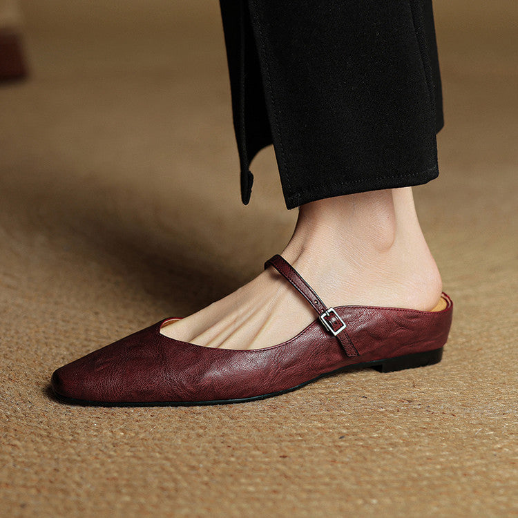 Elegant genuine leather mules for women | Orella -10