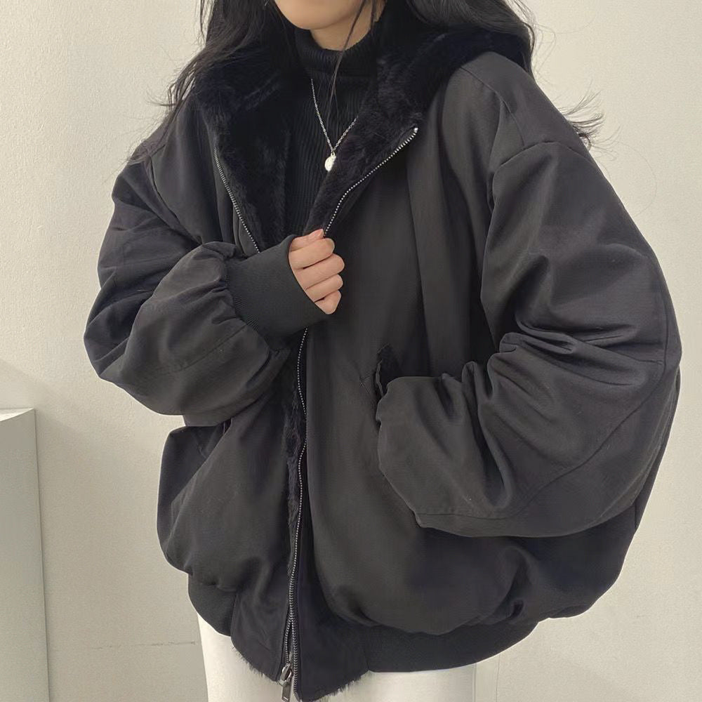 Reversible hooded warm winter coat for women | Lira -2
