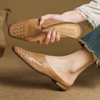 Elegant genuine leather slip-on mules for women | Dalvi -8
