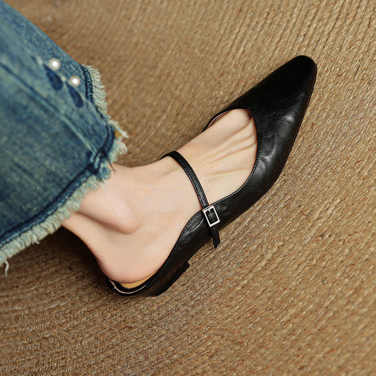 Elegant genuine leather mules for women | Orella -18