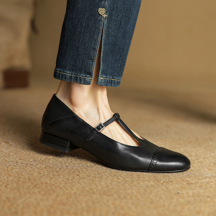 Classic genuine leather ballet flats for women | Graneth -20