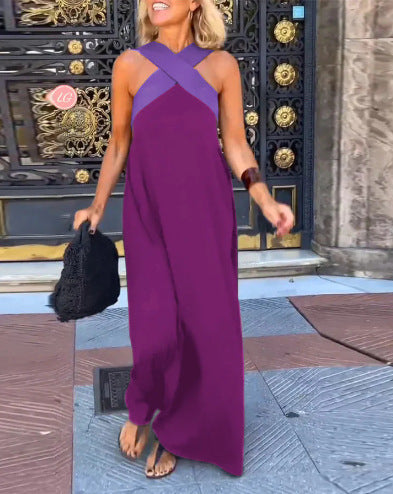 Elegant crossed-cut midi dress for women | Delphine -4
