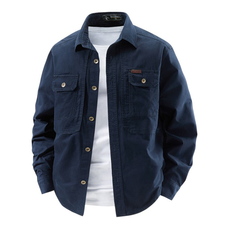 Casual relaxed cotton overshirt for men | Dockside -5