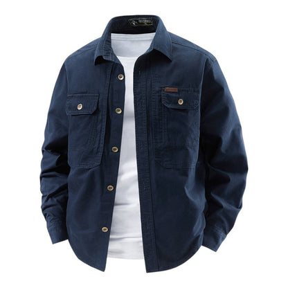 Casual relaxed cotton overshirt for men | Dockside -5