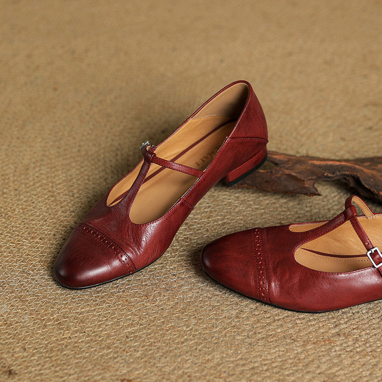 Classic genuine leather ballet flats for women | Graneth -7