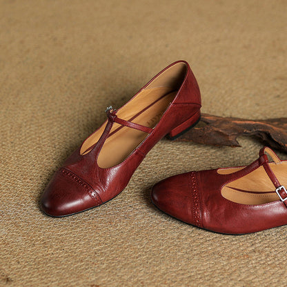 Classic genuine leather ballet flats for women | Graneth -7