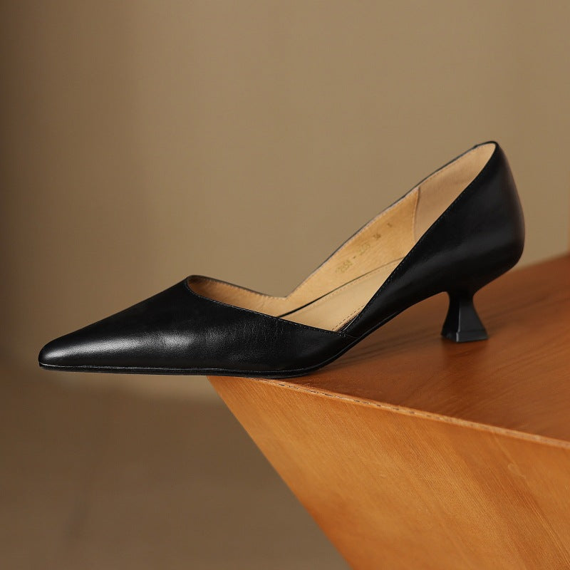 Refined genuine leather stiletto heels for women | Carlen -24