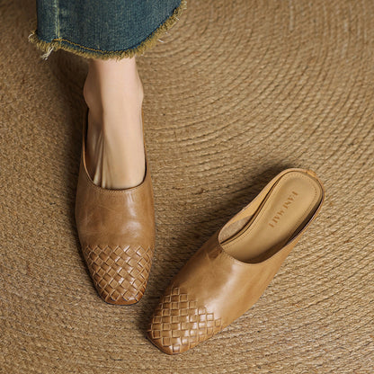 Elegant genuine leather slip-on mules for women | Dalvi -9