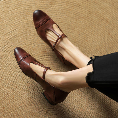 Classic genuine leather ballet flats for women | Graneth -11