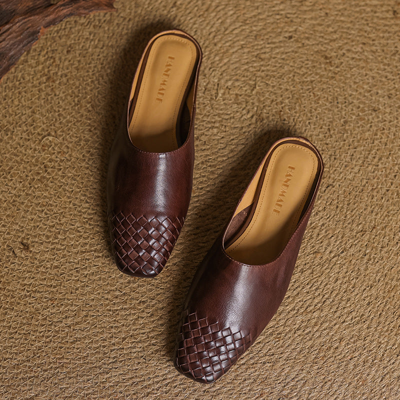 Elegant genuine leather slip-on mules for women | Dalvi -5