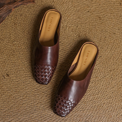 Elegant genuine leather slip-on mules for women | Dalvi -5