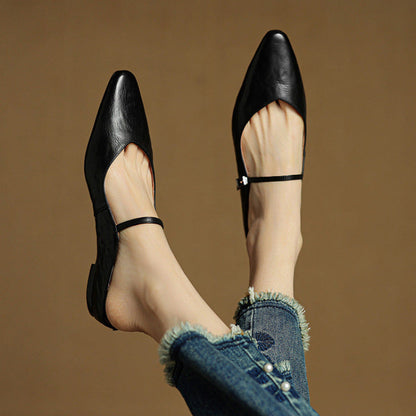 Elegant genuine leather mules for women | Orella -17