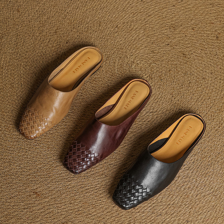 Elegant genuine leather slip-on mules for women | Dalvi -14