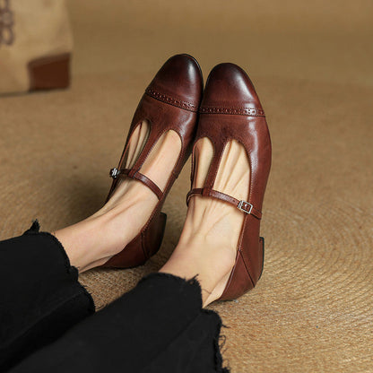 Classic genuine leather ballet flats for women | Graneth -12