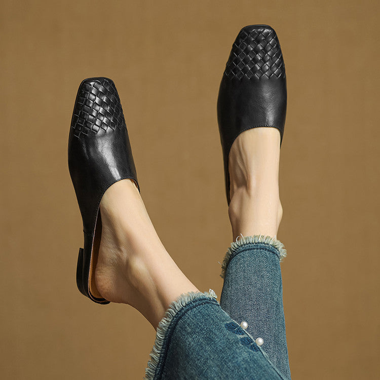 Elegant genuine leather slip-on mules for women | Dalvi -18
