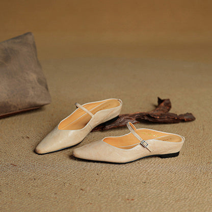 Elegant genuine leather mules for women | Orella -6